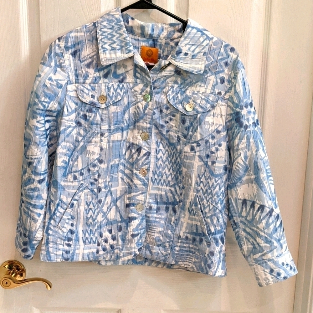 Ruby Rd. Button Down Jacket W/ Pearl Buttons Sz 8 - image 1